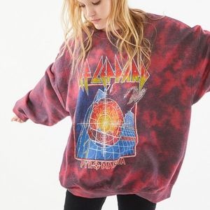 UO Def Leppard Pyromania tie dye sweatshirt NWT